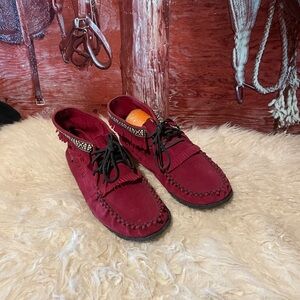 Laurentian Chief suede fringe moccasins